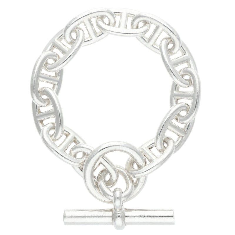 エルメス Chaine d Ancre TGM シェーヌダンクルTGMシルバーブレスレット メンズ 12LINK