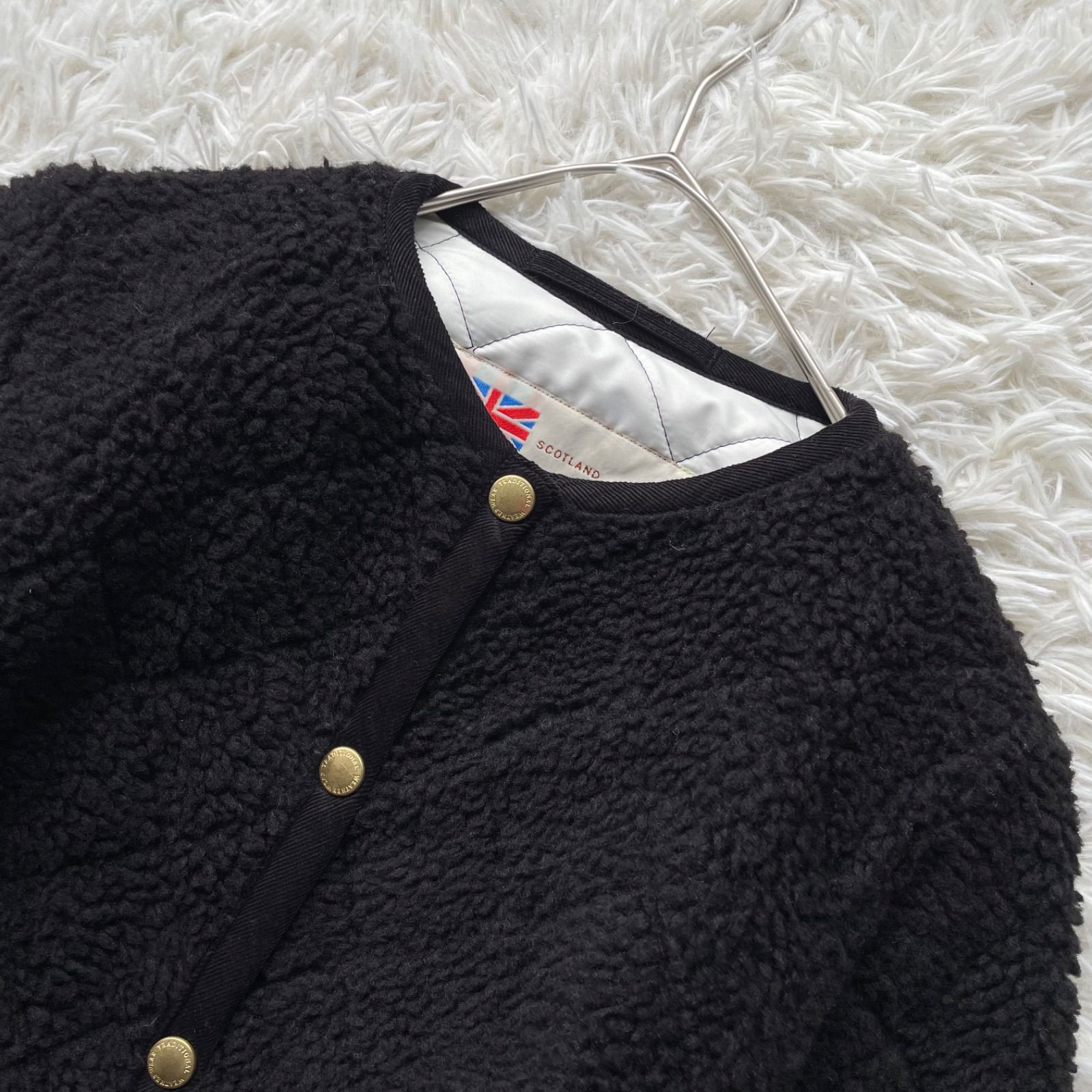 美品 トラディショナルウェザーウェア ARKLEY LONG ロングコート ボア