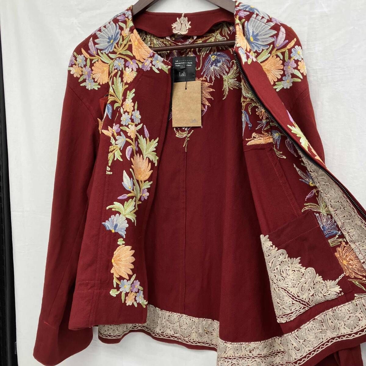 Ler Archive 刺繍 ブルゾン LEH-576 エンジ色