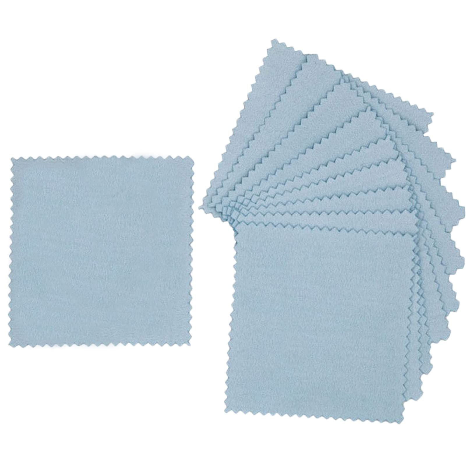 [Limited quantity] polishing cloth, 17*17cm, metal polishing cloth, silver cleaner, file, silver polish, accessories, jewelry stain remover, samcos silver care, string instrument wipe, set of 10, light blue