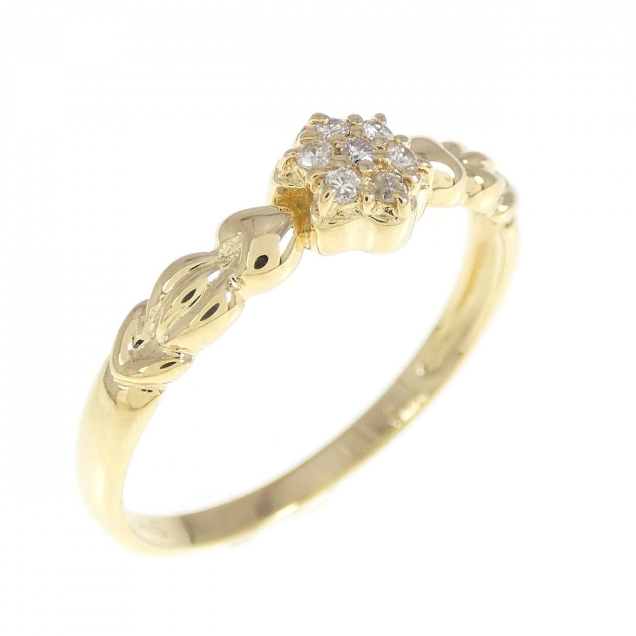 K18YG フラワー ダイヤモンド リング 0.05CT - メルカリ 
