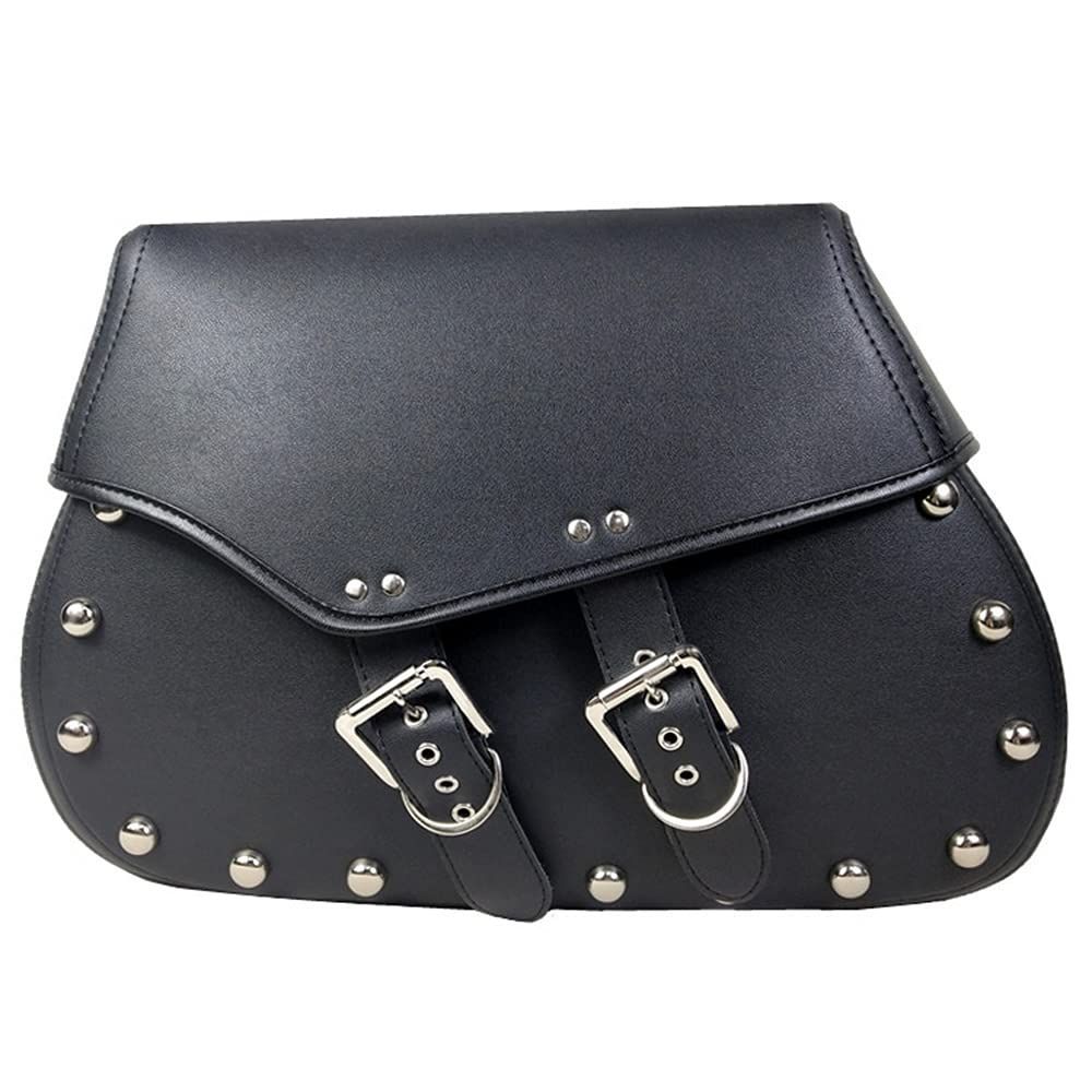 ZSADZS バイク用 アメリカン サドルバッグ サイドバッグ 大容量収納 ツールバッグ 旅行 ツーリング レザーバッグ PUレザー 防水 2個セット B