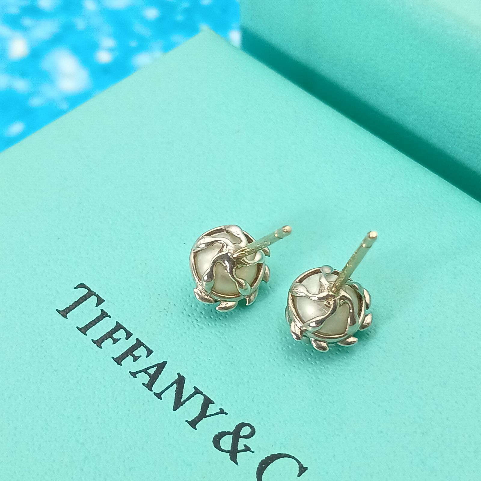 TIFFANY&Co. ティファニー オリーブリーフ パール ピアス 両耳 