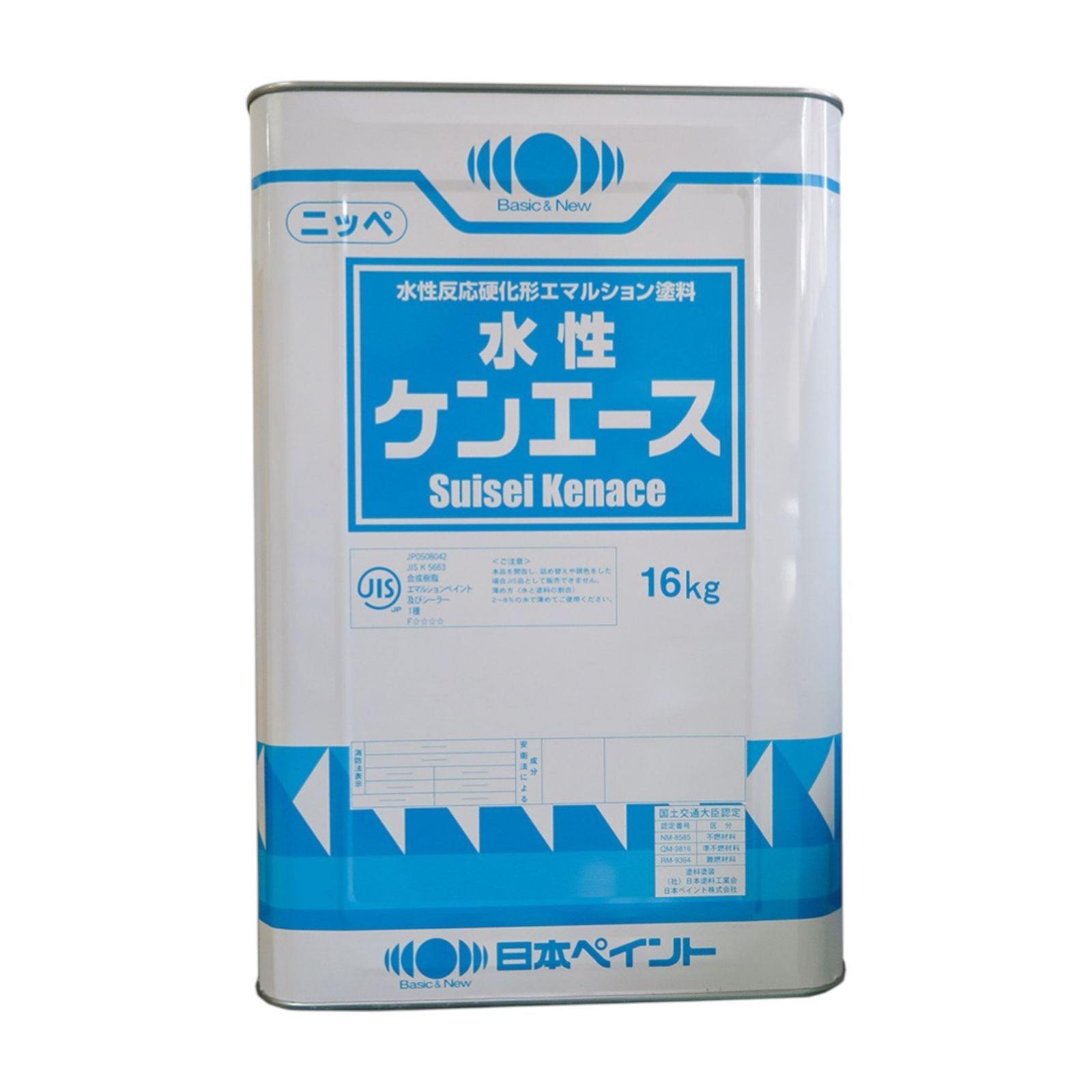 在庫豊富 ニッペ 日本ペイント 水性ケンエース 白 16Kg つや消し 一斗缶