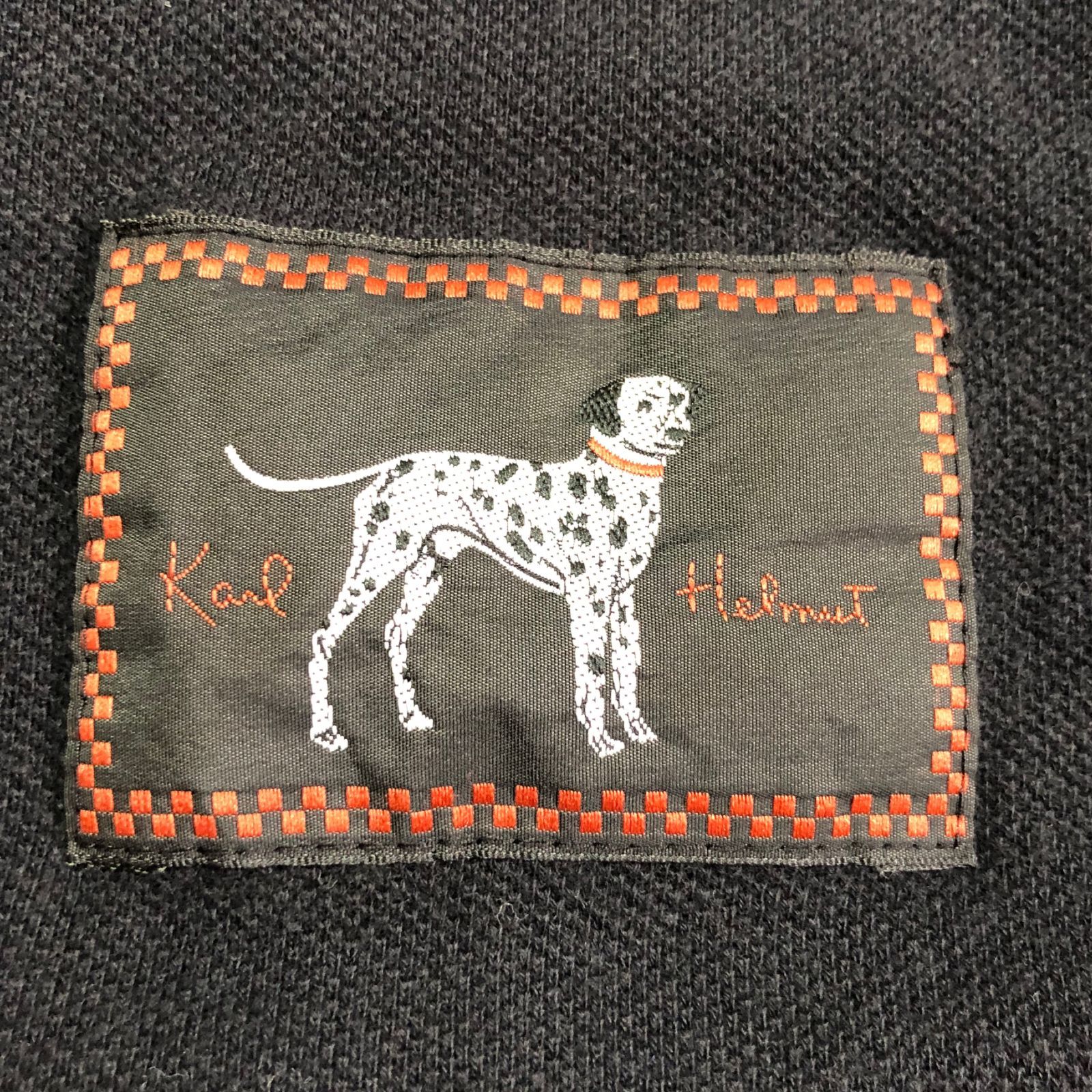 KARL HELMUT 長袖ポロシャツ フリーサイズ ダルメシアン 犬 ワッペン KARL HELMUT 長袖ポロシャツ フリーサイズ ダルメシアン 犬