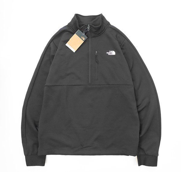 未発売品* THE NORTH FACE ◆ NEW PIONEER PEAK 1|4 ZIP 黒 L ハーフジップ スウェット プルオーバー 裏フリース ノースフェイス◆WX4