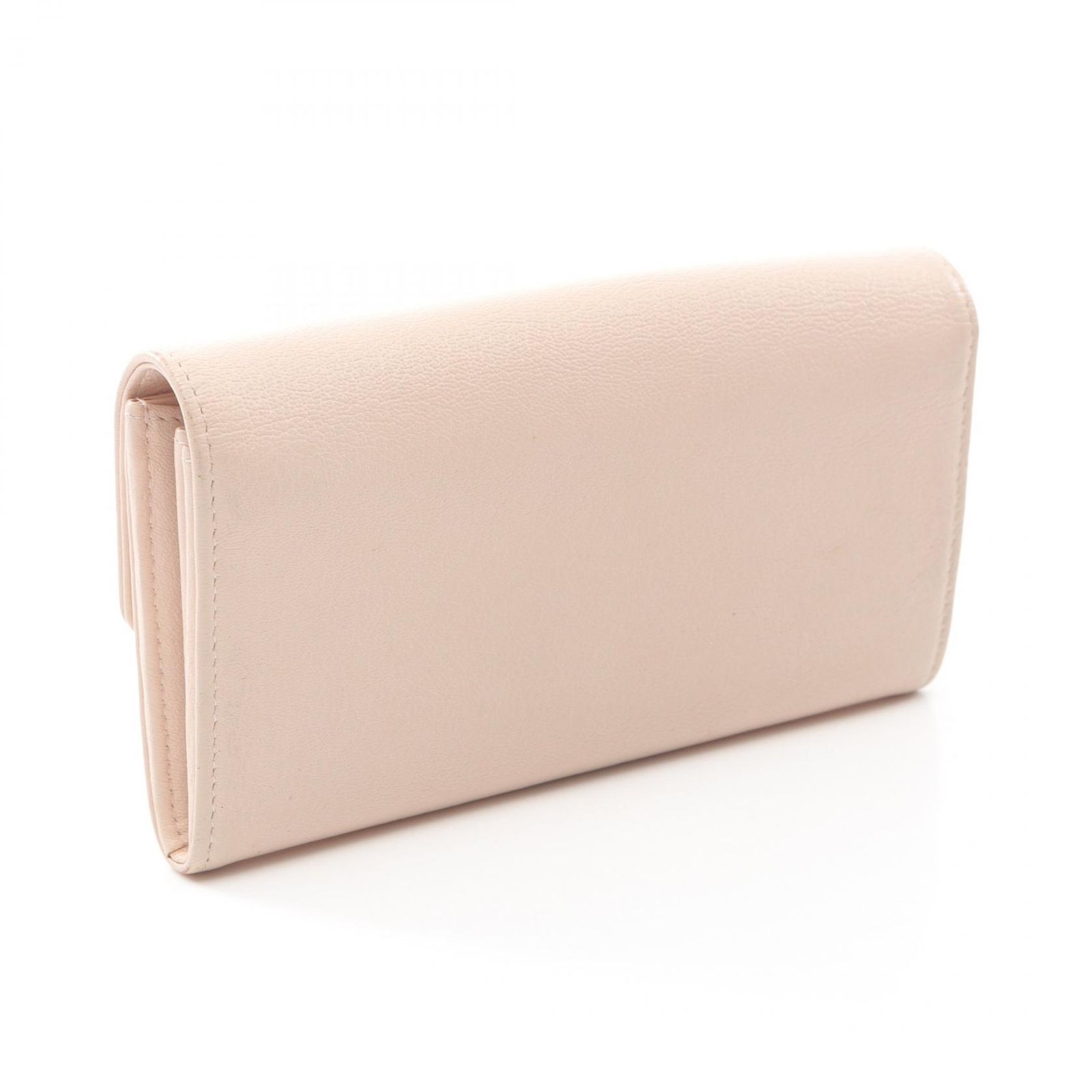 シャネル CHANEL 二つ折り長財布 ココマーク ベビーピンク レザー ココ  