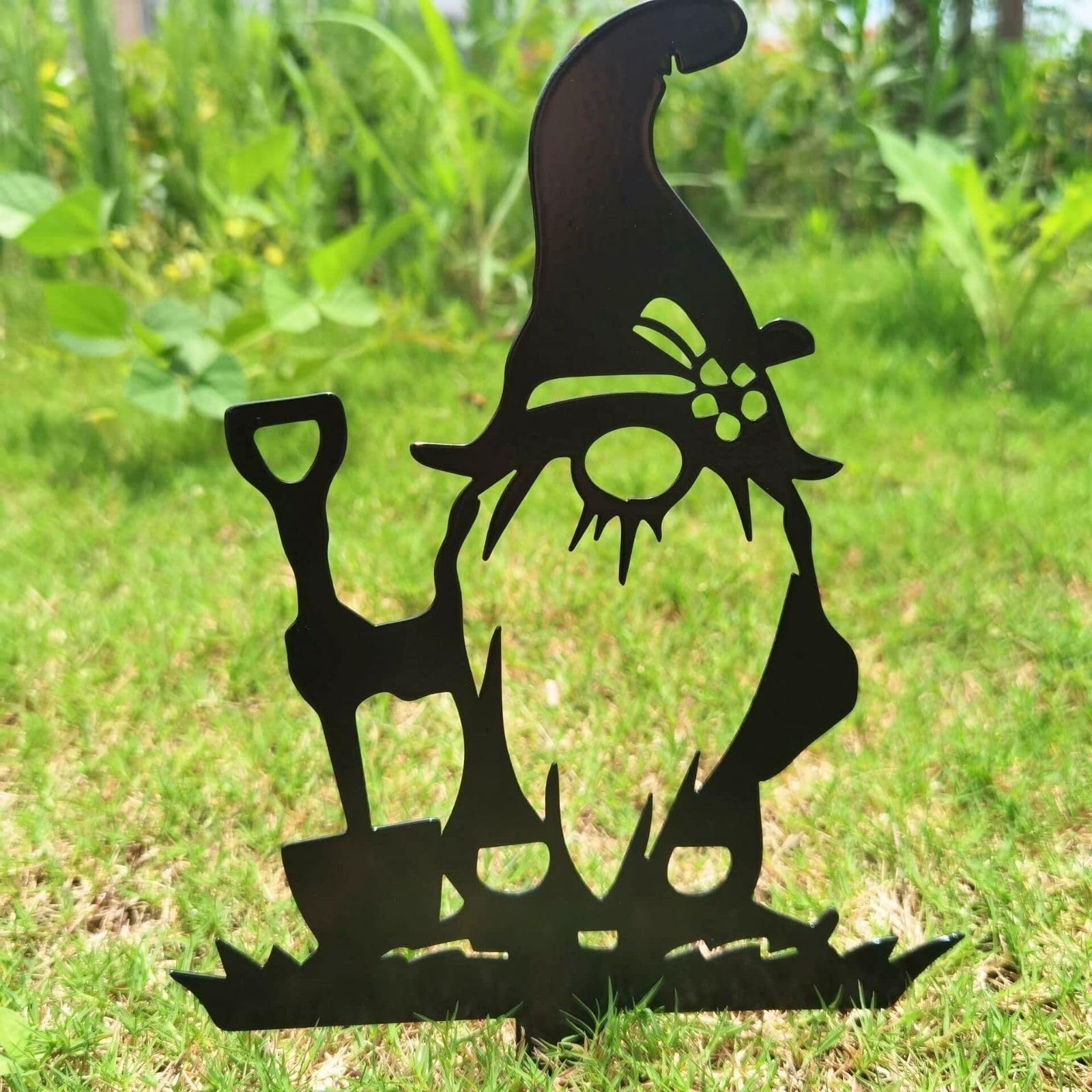 人気商品】ガーデン雑貨 ガーデンオブジェ アイアンプレート 小人 妖精