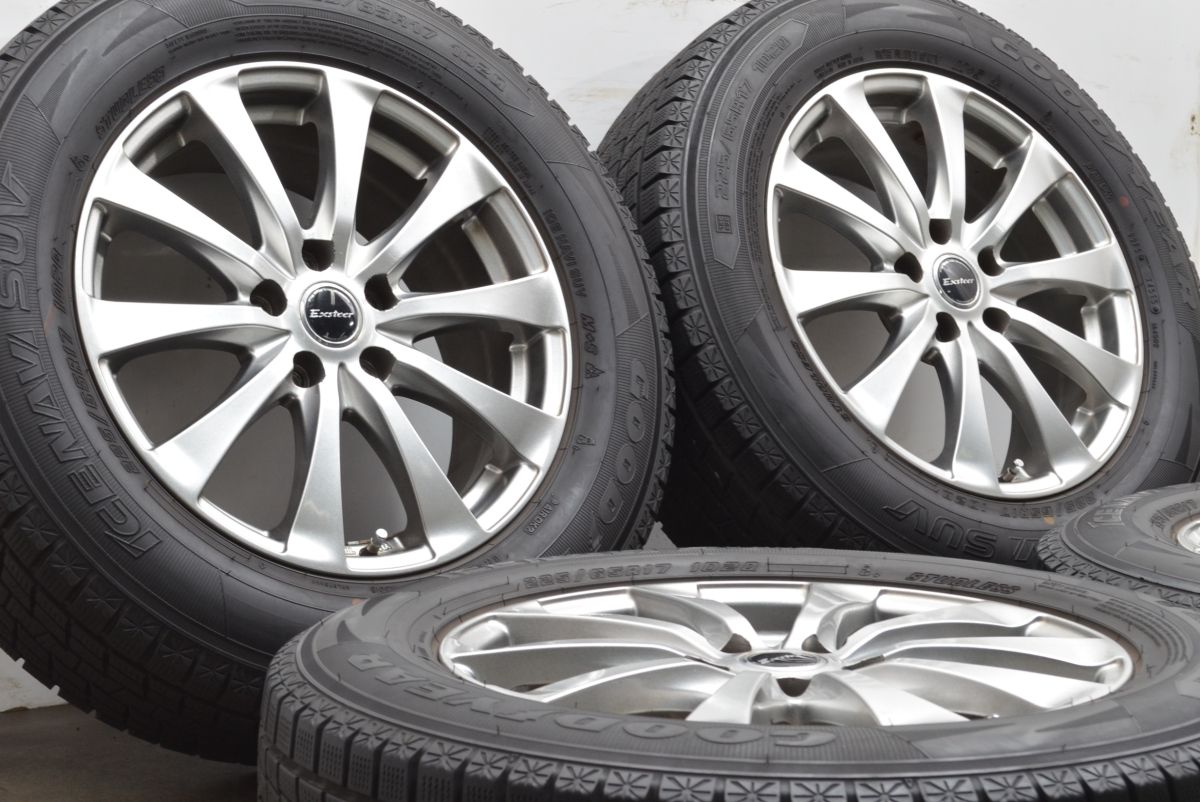 交換用に エクシーダー 17in 7J 48 PCD114.3 グッドイヤー アイスナビSUV 225 65R17 NX ハリアー RAV4 ヴァンガード エクストレイル