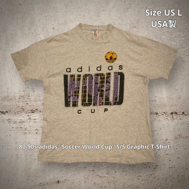 80-90s adidas “Soccer World Cup” S/S Graphic T-Shirt アディダス S