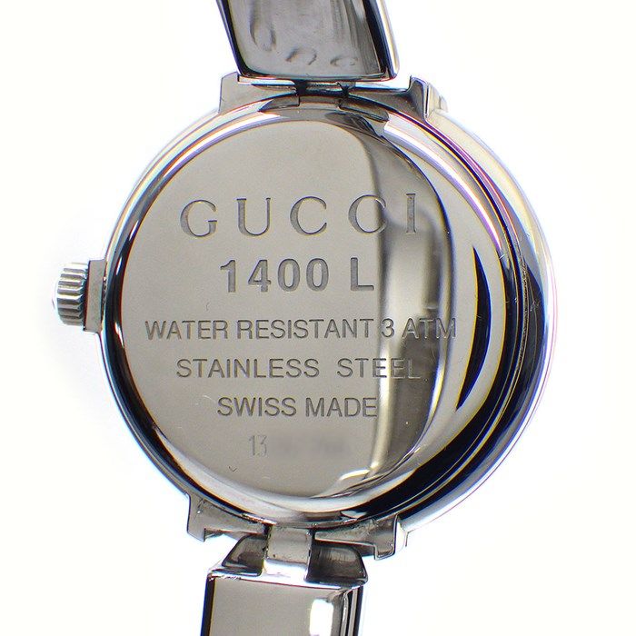 グッチ GUCCI 腕時計 1400L GG ロゴ ピンクシェル文字盤 SS クオーツ