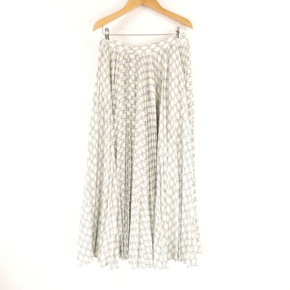 CELINE セリーヌ 2J369632P プリーツスカート 40 シルク100％ トリオンフ ロング丈 レディース AY7278W2