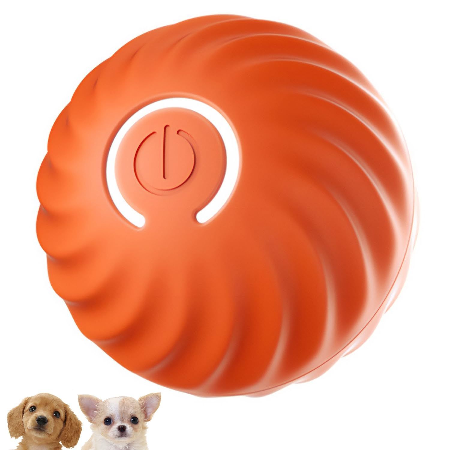 FOily TOily 犬 ボール 犬おもちゃ 電動ボール 自動 動く光る USB充電 中小型犬 運動不足解消 ストレス解消 ドッグトレーナー推奨 オレンジ