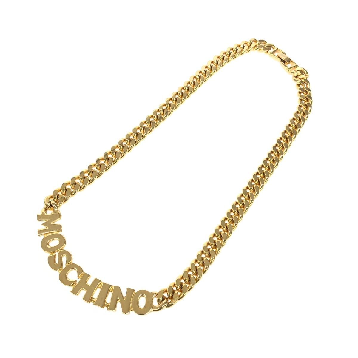 MOSCHINO モスキーノ ゴールド プレート チェーン ネックレス MOSCHINO モスキーノ ネックレス ゴールドカラー 喜平チェーン