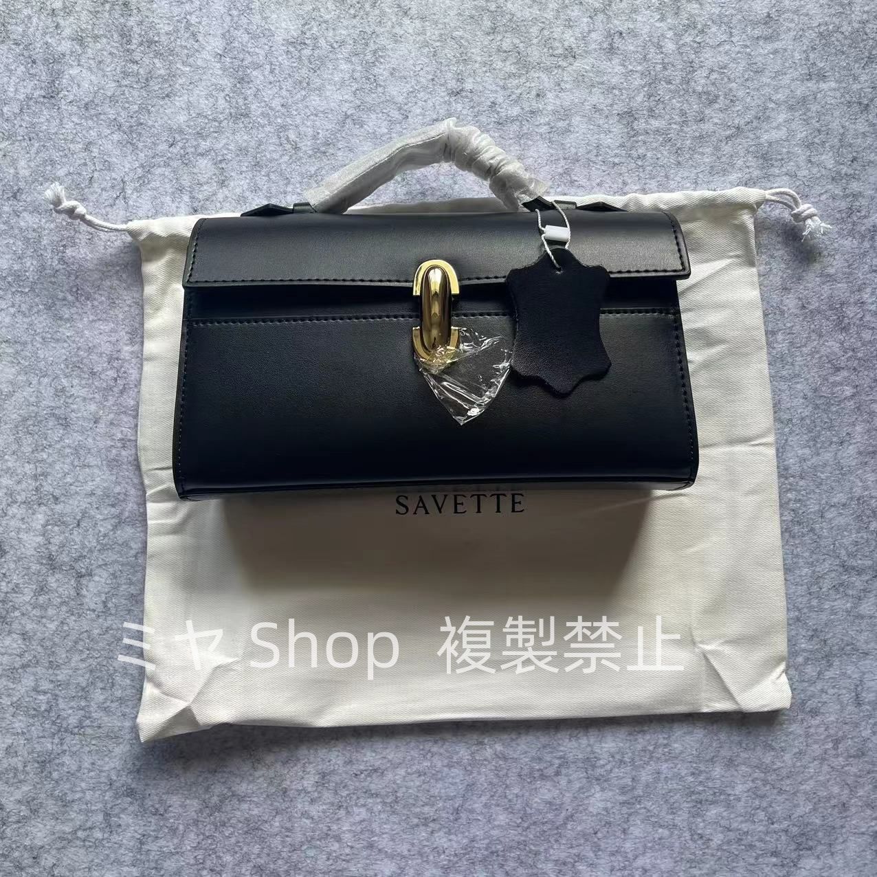 SAVETTEサヴェットSymmetry POCHETTE ハンドバッグブラック - メルカリ