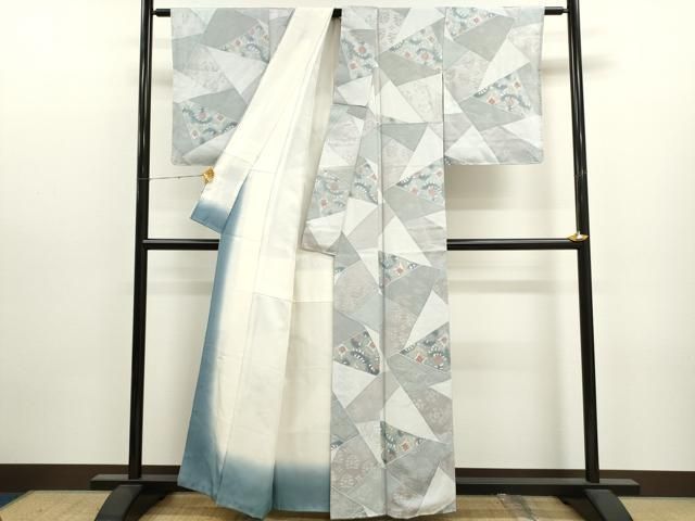 平和屋着物■上質な小紋　単衣　雲重ね文　正絹　逸品　未使用　AAAL0663Ack