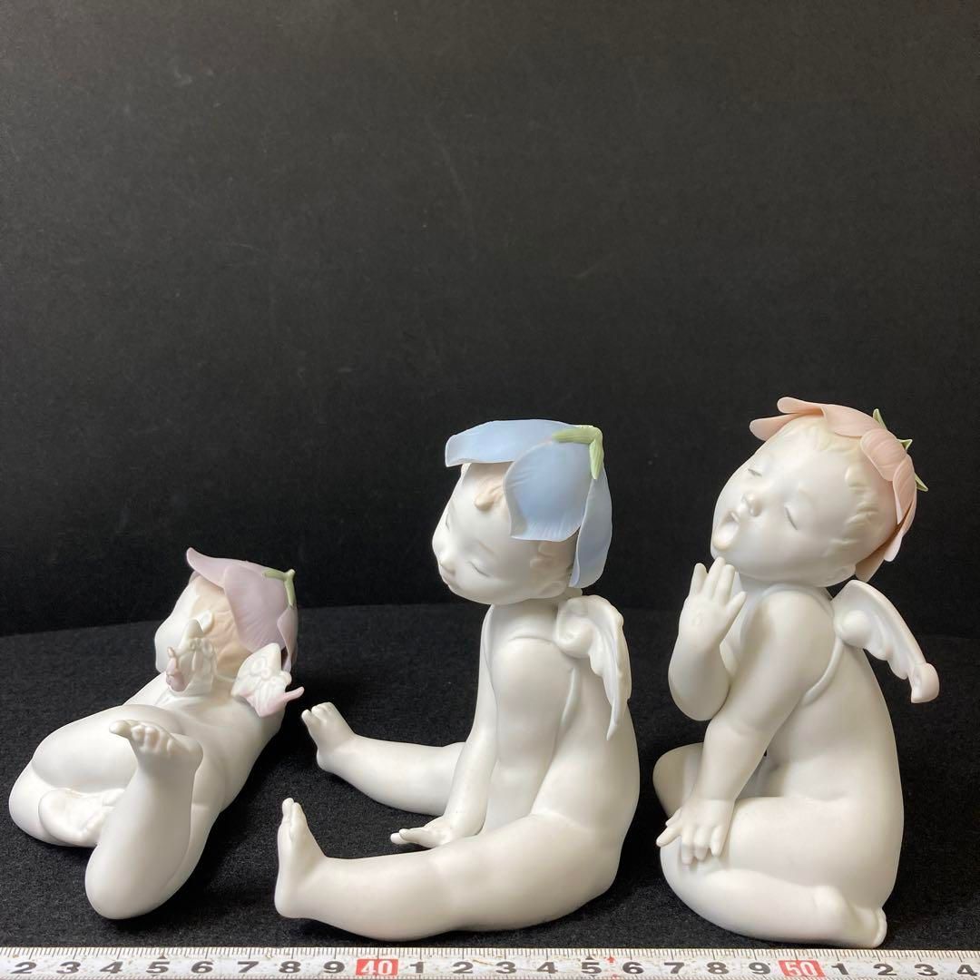 リヤドロ フィギュリン 天使 3点 高さ14|13|6㎝ 東な6-0903 MERCADOAVALIA_COM_BR
