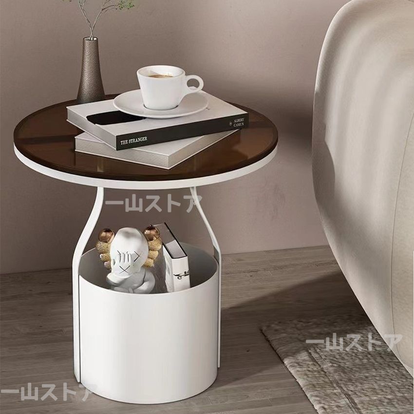 ローテーブル ガラス 丸 テーブル 収納 センターテーブル ガラステーブル リビングテーブル 小さめ 丸テーブル おしゃれ