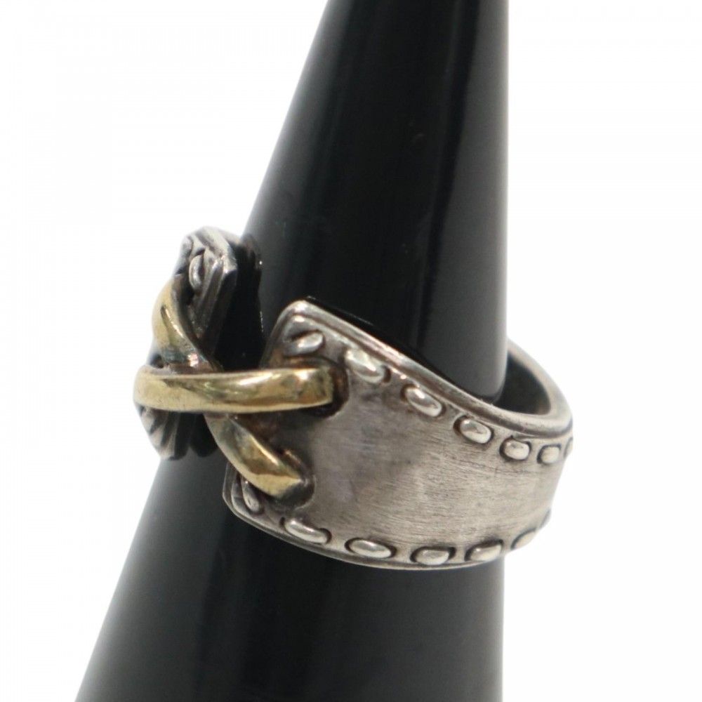 エルメス 指輪 レディース メキシコ リング アクセサリー ジュエリー 小物 52サイズ HERMES シルバー925 K18 約10号 シルバー ゴールド 約6.9g