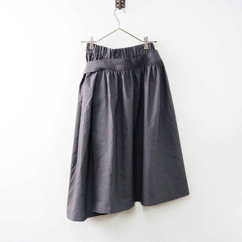 ストライプ変形ベルトスカート XS