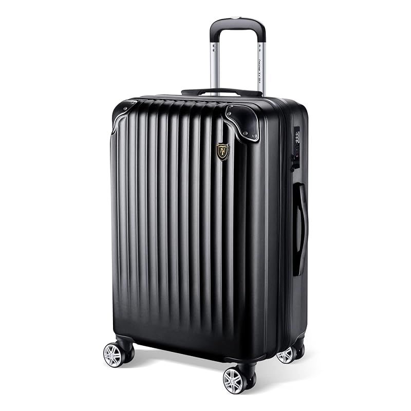 New Trip スーツケース キャリーケース 拡張機能付き 機内持ち込み 軽量 大型 S|M|Lサイズ キャリーバッグ 耐衝撃 大容量 ファスナータイプ 静音 ダブルキャスター TSAロック 海外 旅行 ビジネス 出張 ブラック Mサイズ 0