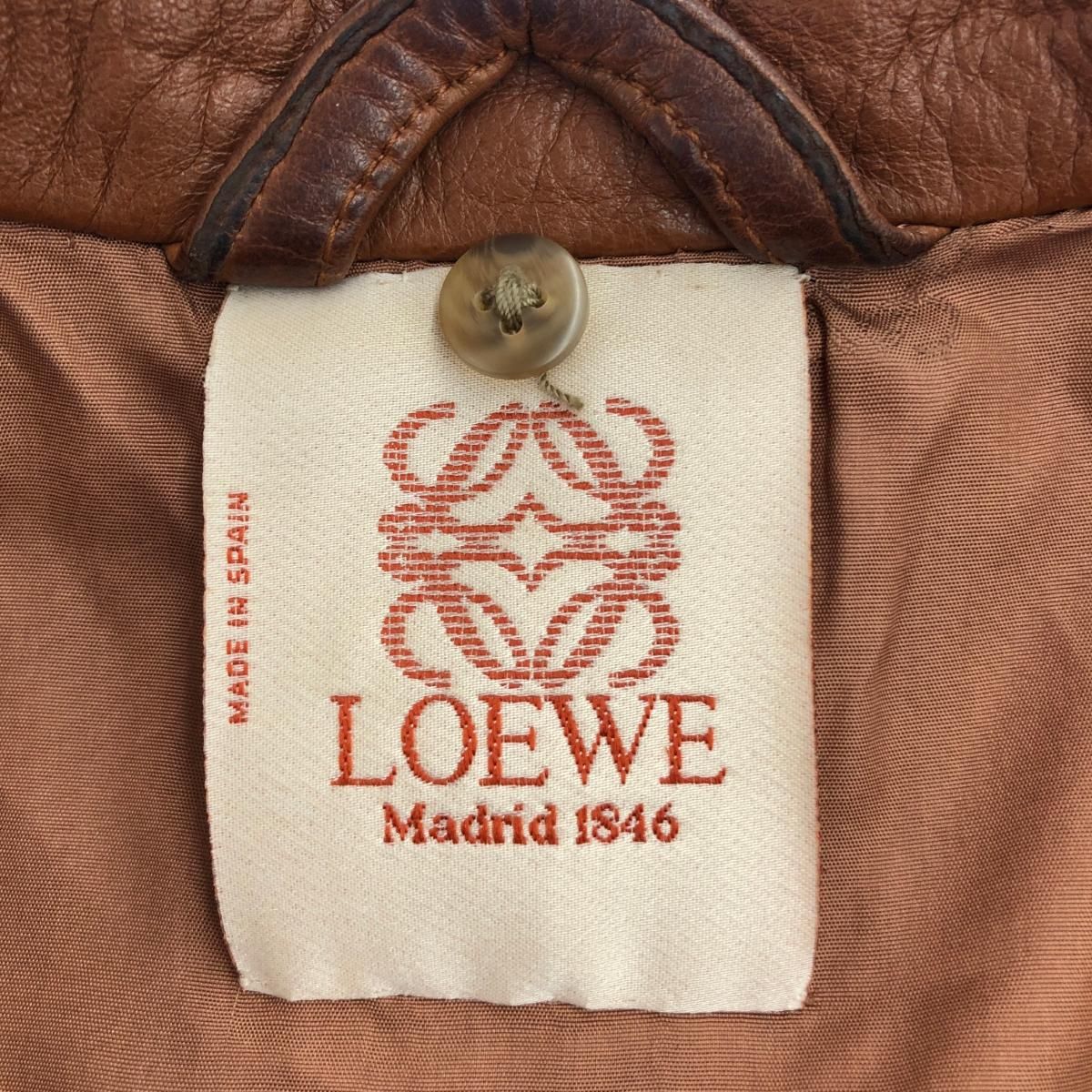 Loewe☆関税込☆アナグラム ブラウン レザージャケット LOEWE ロエベ レザージャケット サイズ:38 ブラウン レディース