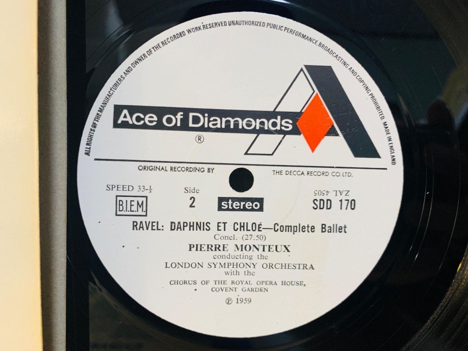 LP 英盤 Ravel Daphnis et Chloe / Monteux / ラヴェル バレエ音楽