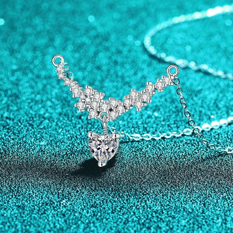 ブルー モアサナイト ネックレス レディース プレゼント 女性 ブランド モアサナイト ネックレス レディース 高品質Silver925 ジュエリー