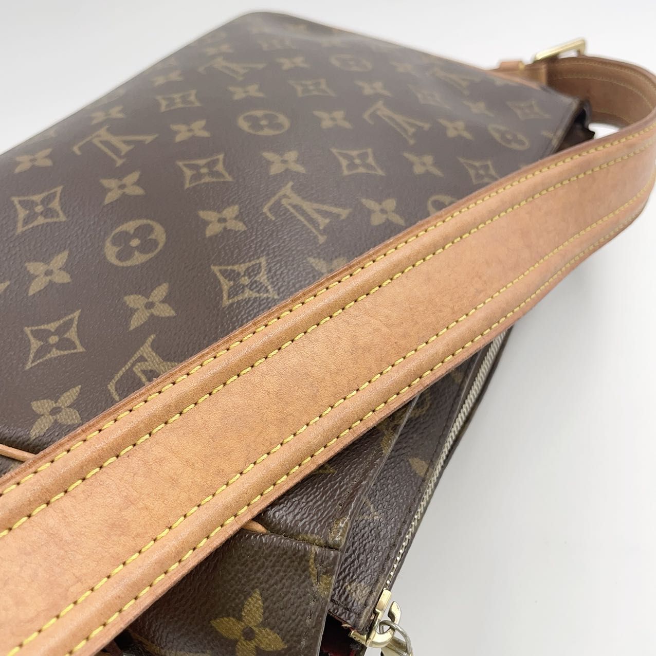 LOUIS VUITTON ヴィバシテGM モノグラム モノグラム レザー×PVC ブラウン ショルダーバッグ ゴールド M51163