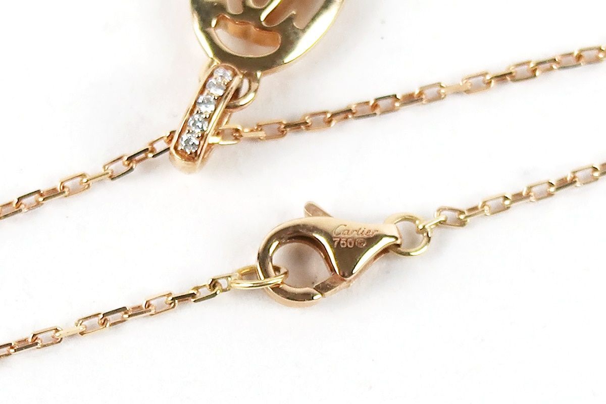 美品】Cartier カルティエ ドゥーブル ダイヤ ネックレス PG 750 K18 