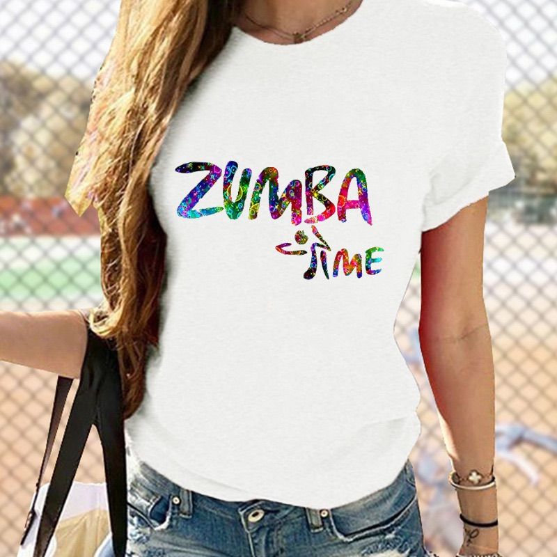 記念日 ズンバ Tシャツ ヨガウェア エアロビクスウェア ランニングウェア ダンス衣装 フィットネス ZUMBAウェア スウェット 女性レディース  普段着 四季兼用9色 黒系赤系