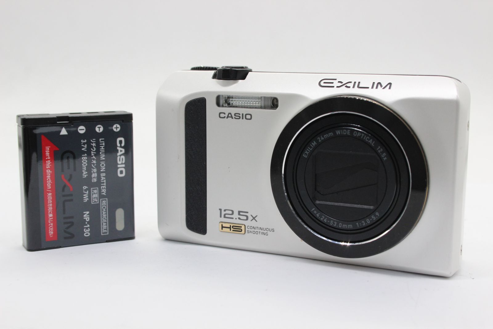 返品保証】 カシオ Casio Exilim EX-ZR300 ホワイト 24mm Wide 12.5x