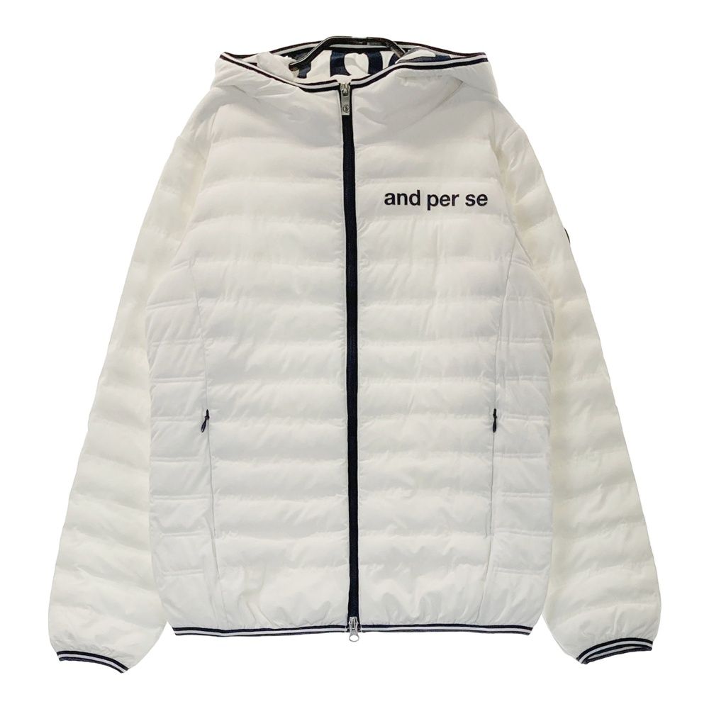 サイズ M AND PER SE アンパスィ フード付 中綿 ジップジャケット ホワイト系 240101504197 ゴルフウェア レディース ストスト