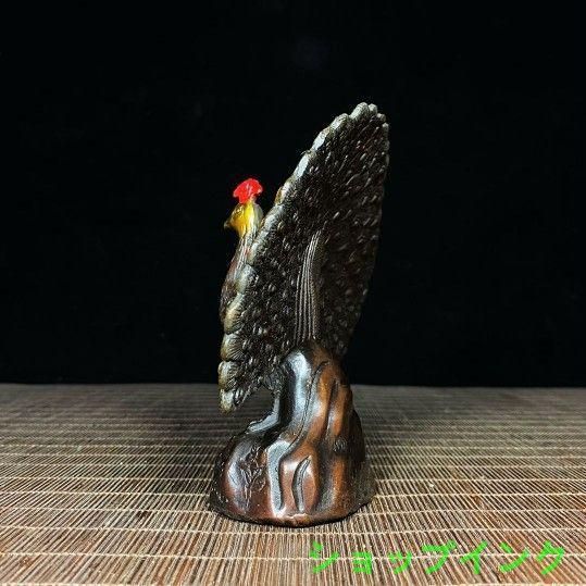 クジャク 置物 装飾品 現代工芸品美術品 孔雀を模した青銅器花瓶