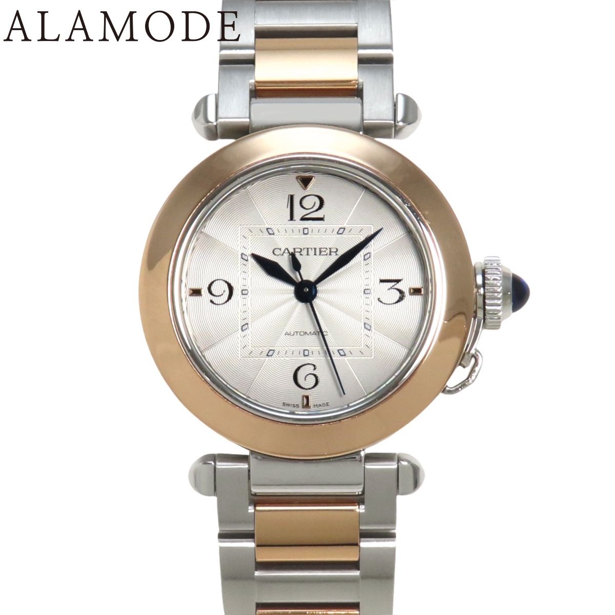【保証書付】カルティエ パシャ W2PA0008 K18 ピンクゴールド PG 自動巻き 腕時計 2021年1１月購入 シルバー シルバー ユニセックス 40101812292【中古】【アラモード】