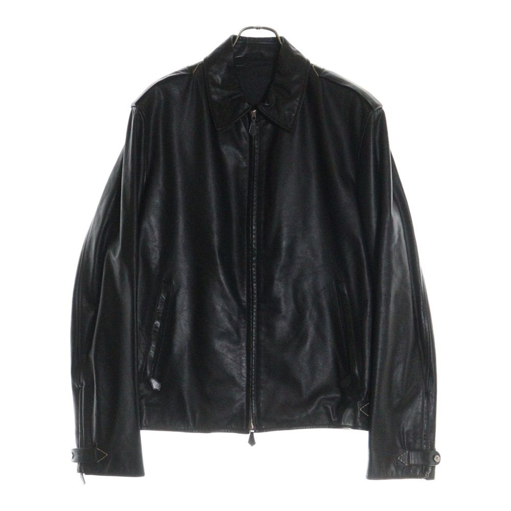 新品未使用 エルメス ライダース ジャケット HERMES (エルメス) Epaulette Single Leather Riders Jacket