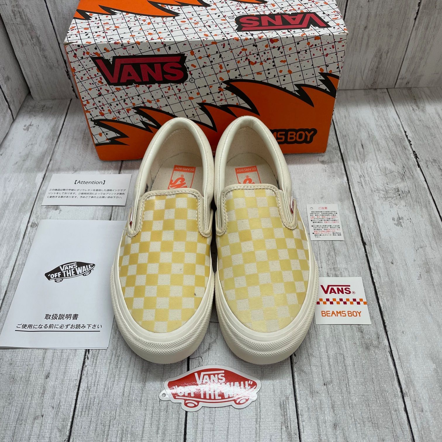 新品【 VANS × BEAMS BOY 】バンズ×ビームスボーイ 別注 V98R スリッポン スニーカー 23.5㎝