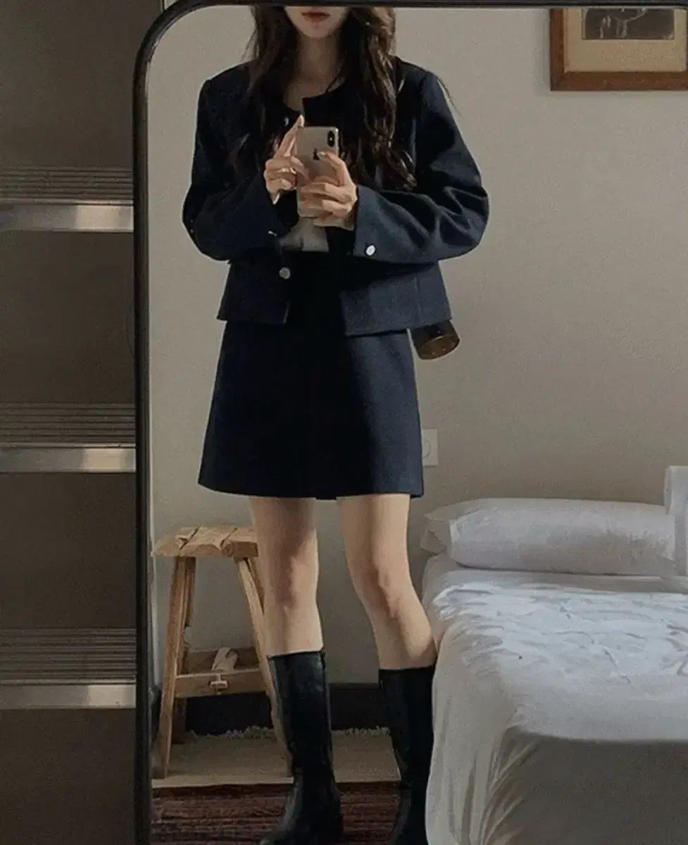 SLOWAND ツイード セットアップ S ダークネイビー