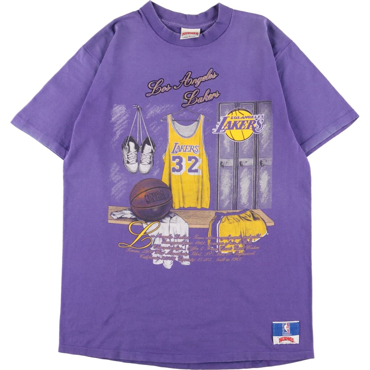 古着 90年代 Nutmeg Nba Losangeles Lakers ロサンゼルスレイカーズ スポーツプリントtシャツ Usa製 メンズm ヴィンテージ Eaa350768 メルカリ