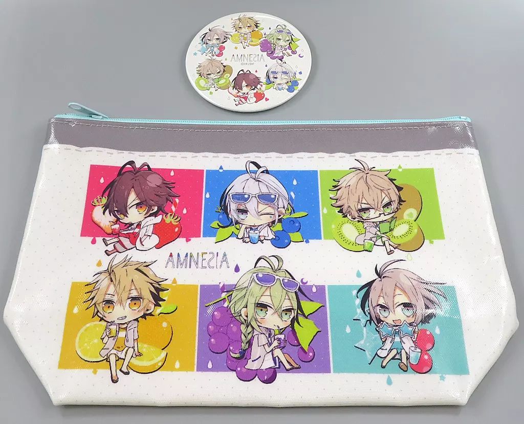 amnesia アムネシア 缶バッジ チャーム 夏の市 中古】雑貨 集合(SD) ラミネートポーチ&缶バッジセット