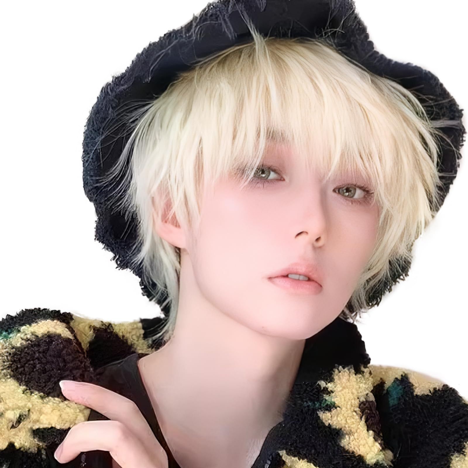 大特価』 ショート メンズ かつら フルウィッグ カール 男装