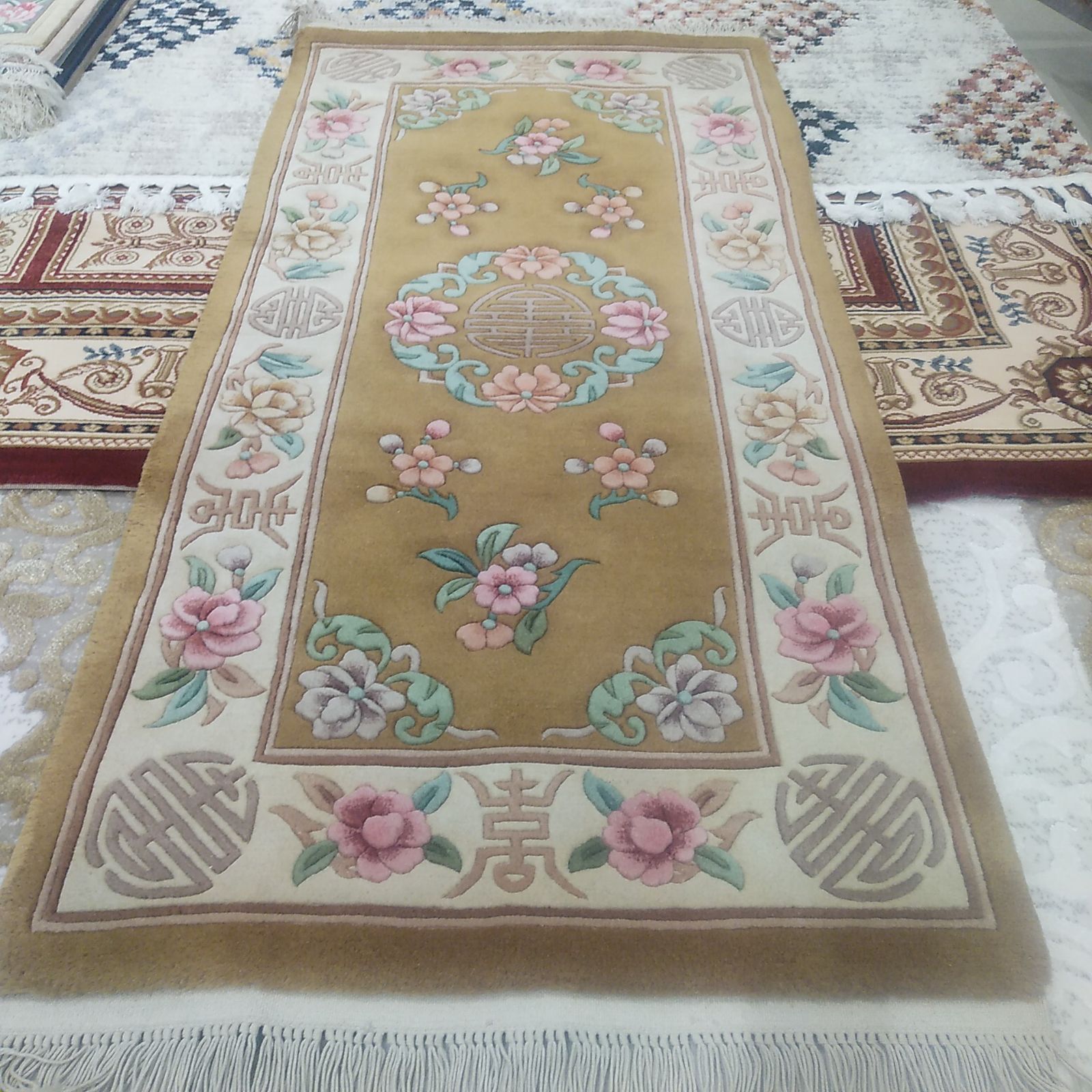 玄関マット 手織り ウール段通 ウール緞通 品 大きいマット MARWIL-DEMENAGEMENTS_CH