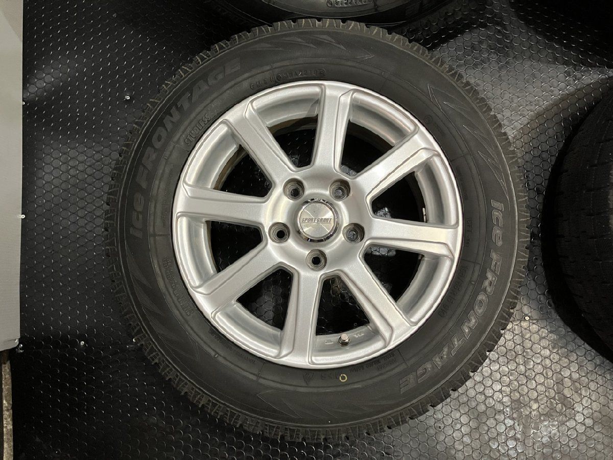 【ice FRONTAGE 195/65R15】スタッドレス【SPORT GRAHT 15インチ 6J5HPCD114.3+45】バリ溝 アイシス ヴォクシー等　(TF981)クレジットカード QRコード決済可能 ice FRONTAGE 195/65R15】スタッドレス【SPORT GRAHT 15インチ