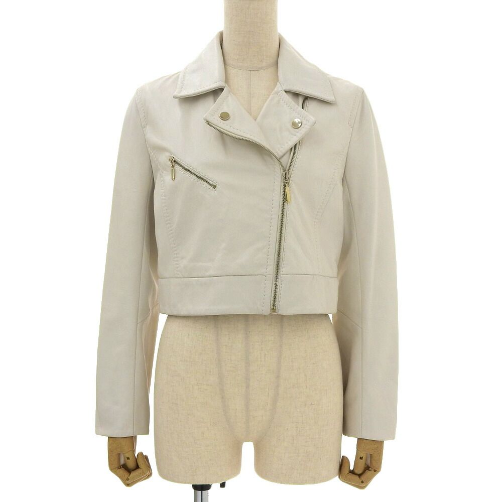 超美品 マックスマーラ MaxMara 最高級ピンクタグ ラムレザー ダブル