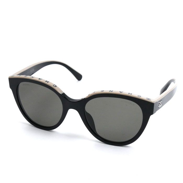 CHANEL シャネル バタフライ シェイプ アイウェア サングラス ブラック ベージュ A71339 5414-A C.534|3 54□20 140 3N レディース