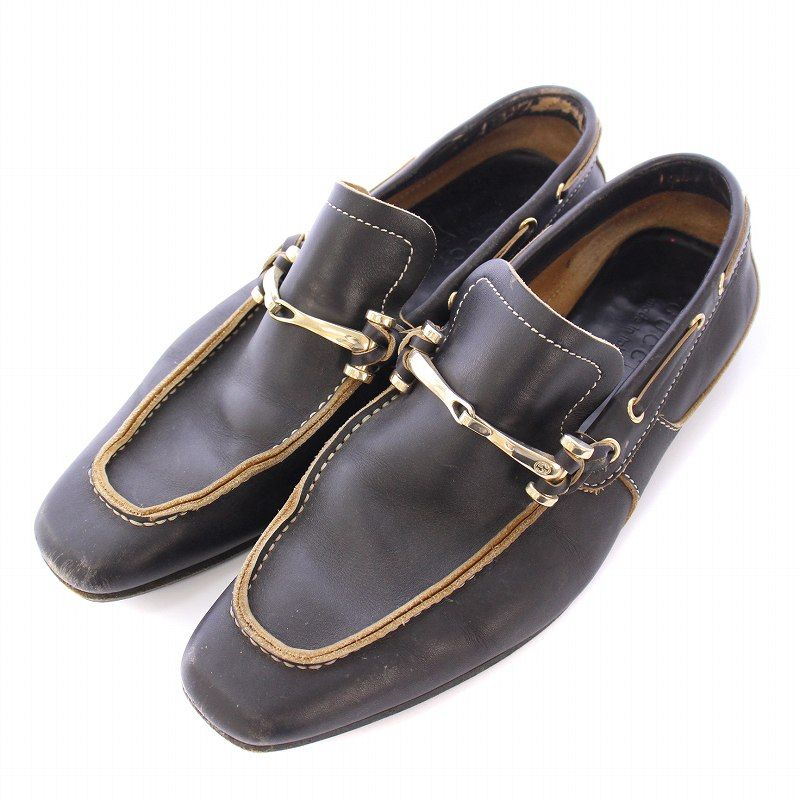 ★値下げ★グッチGUCCI レザー ホースビット スクエアトゥ パンプス ゲリラSALE】GUCCI グッチ ホースビット スクエアトゥ パンプス