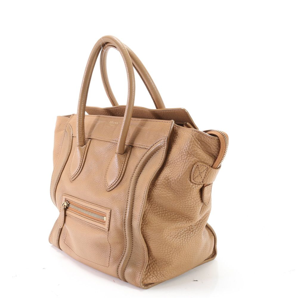 美品 セリーヌ ラゲージ ミニ ショッパー レザー トート バッグ 肩掛け