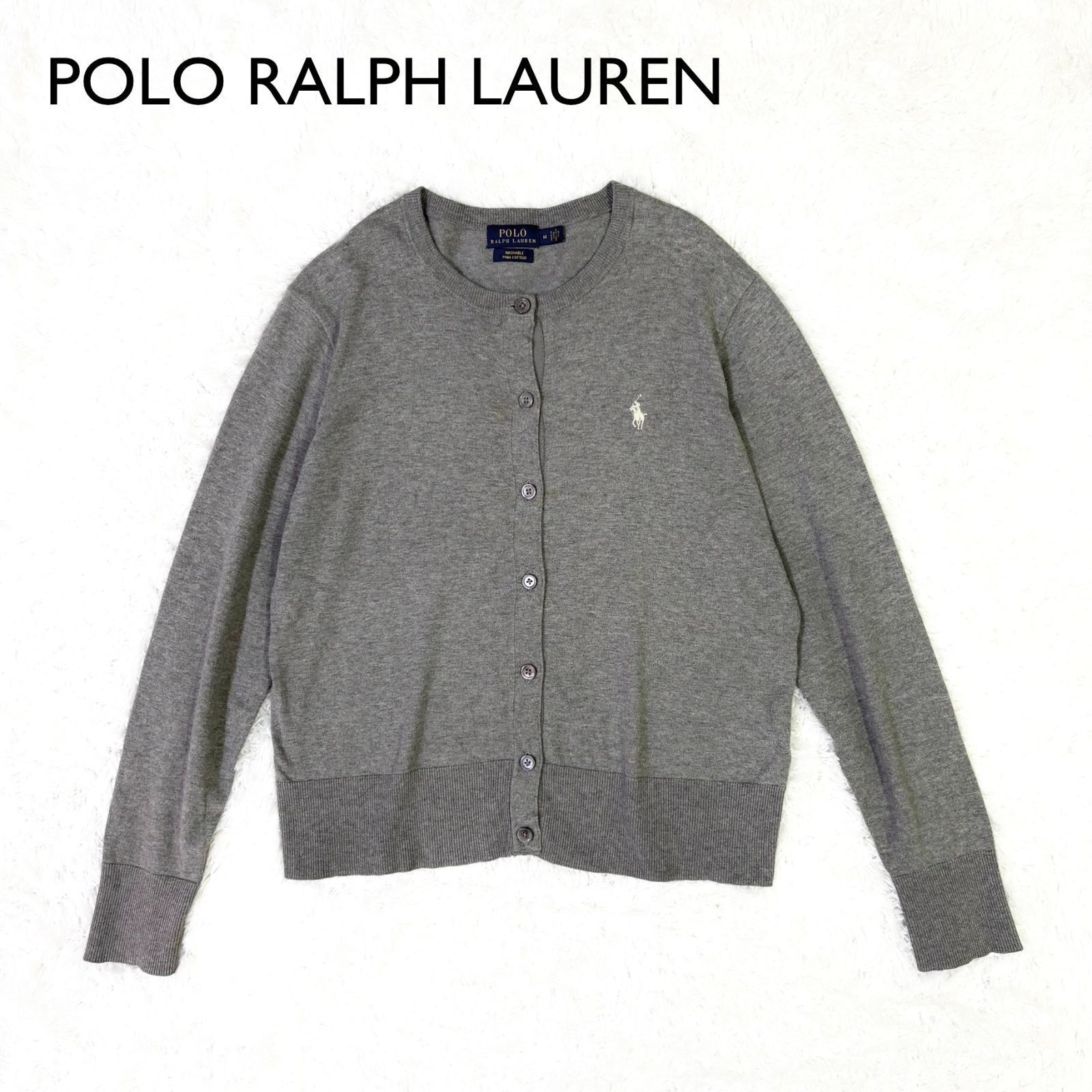 ki15 POLO RALPH LAUREN ピマコットン クルーネックカーディガン