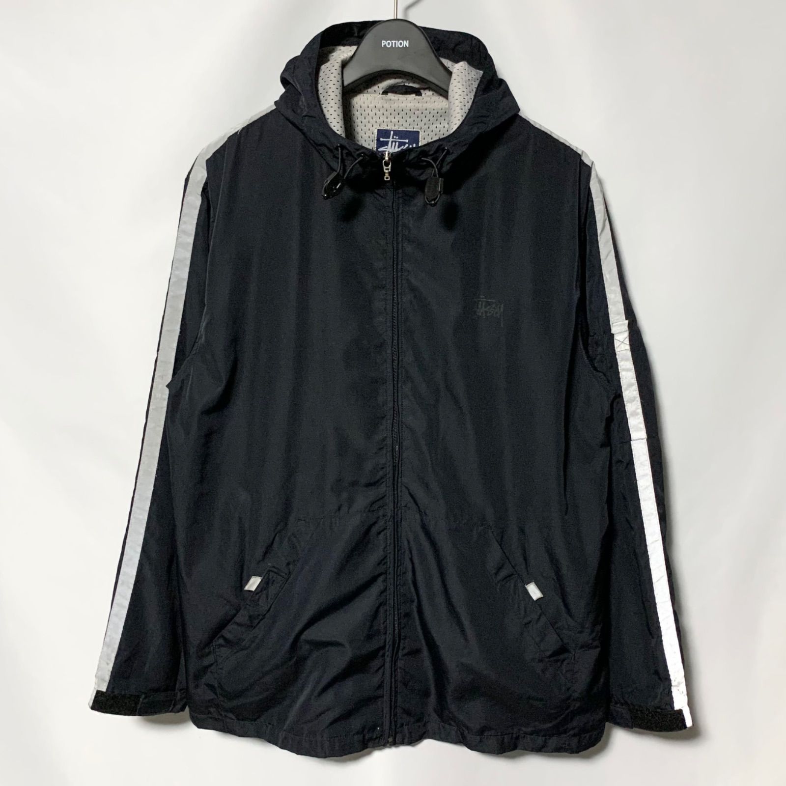 STUSSY ステューシー 90s リフレクタージップアップナイロンフーデッドジャケット フーディー オールドステューシー oldstussy オールドスケート oldskate