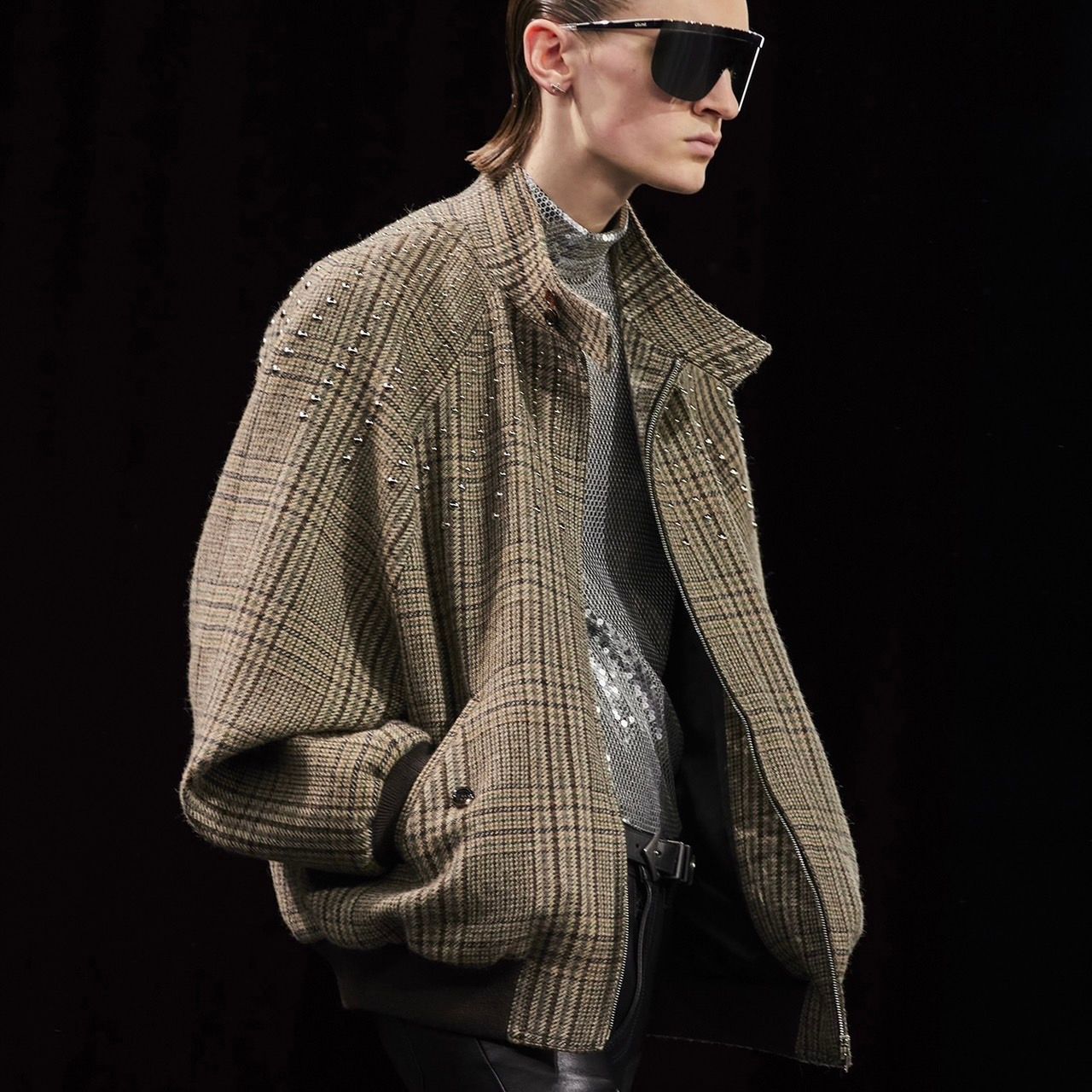 CELINE セリーヌ 22AW スタンドアップカラーテディジャケット 22AW TEDDY JACKET WITH STAND UP COLLAR  IN CHECKED WOOL - メルカリ